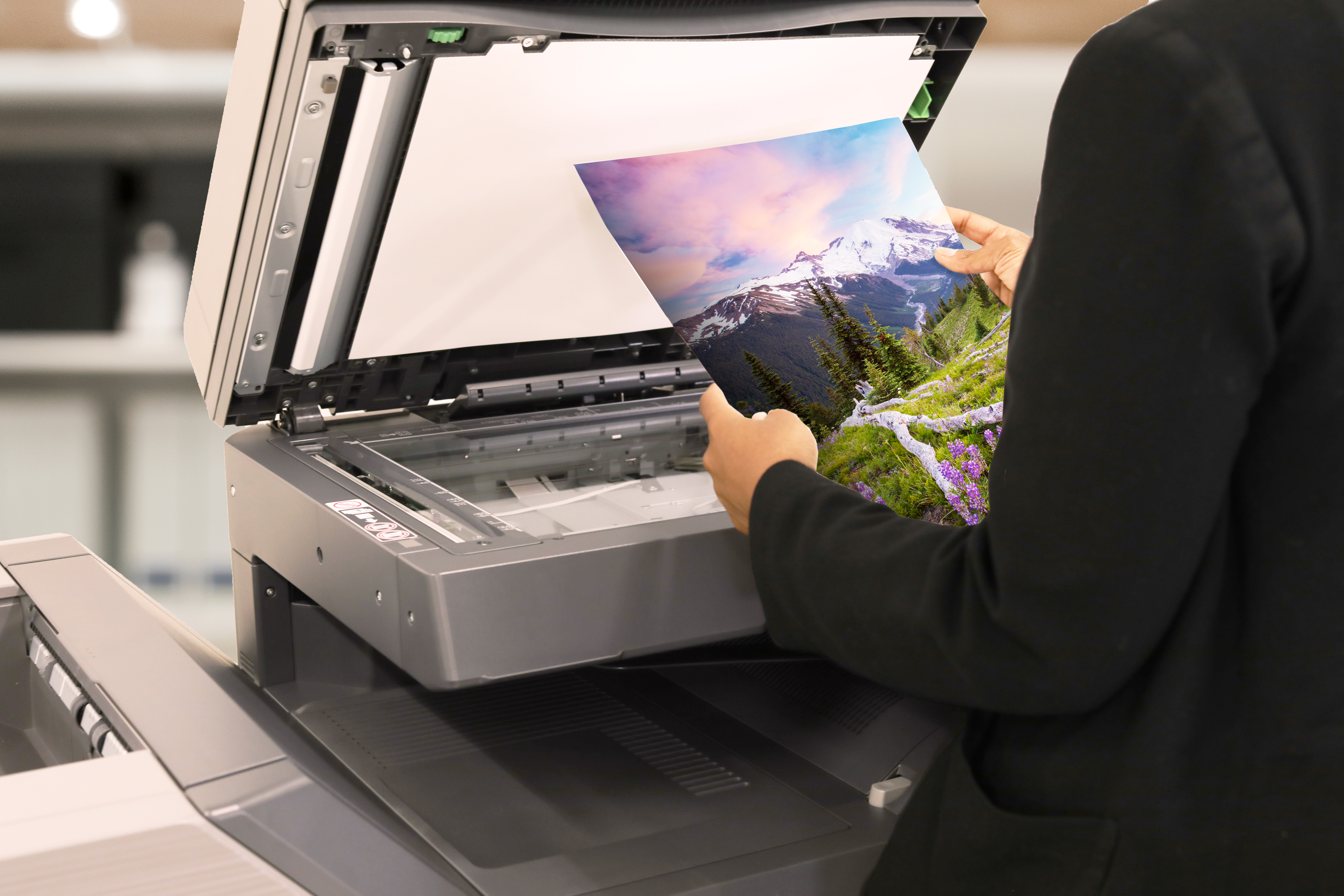 Close-up of high-quality color print output