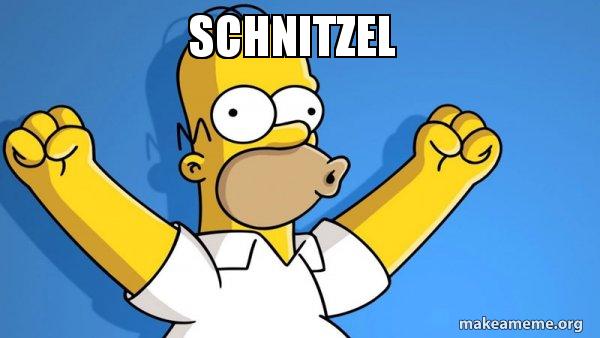 Homer doing a woohoo to Schnitzel