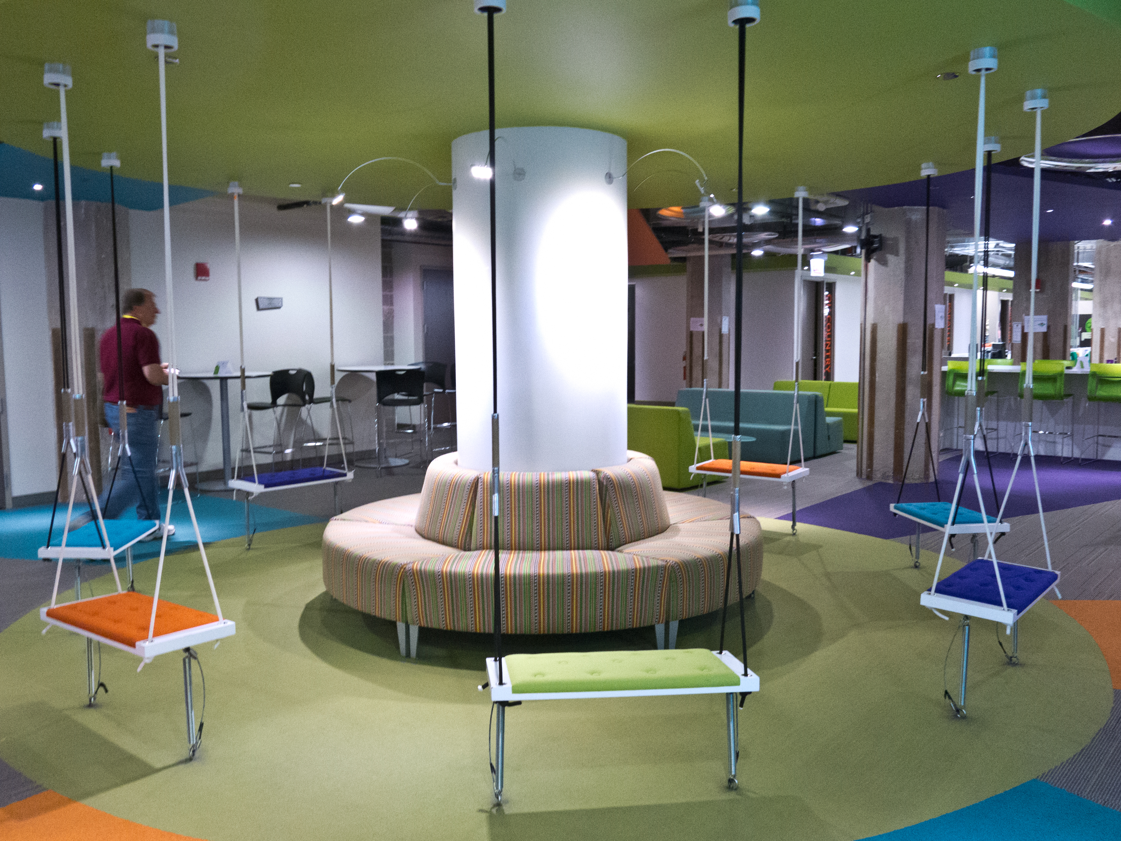 Swing seating at Groupon