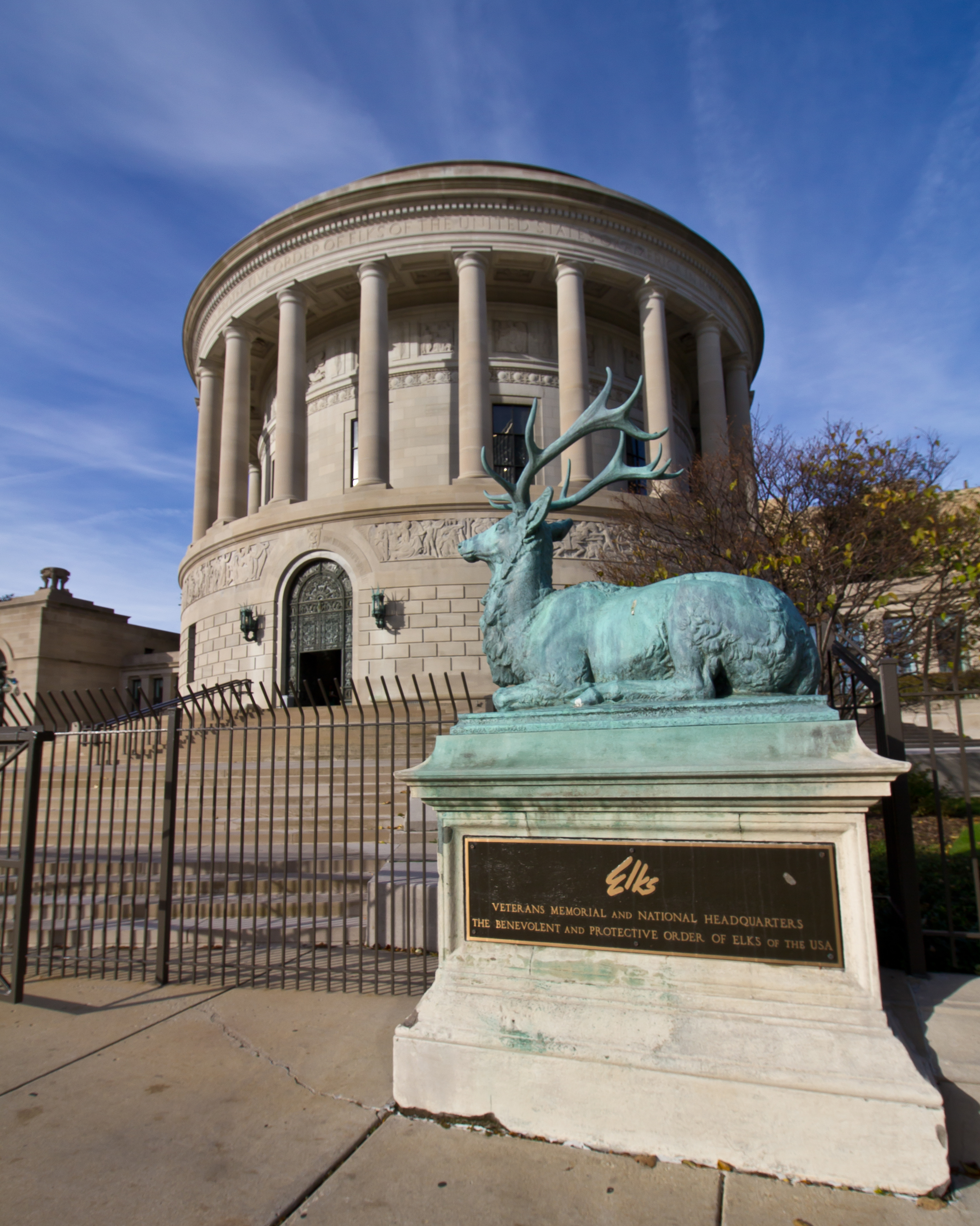 The Elks National Memorial. Constructed in the 1920s to memorialize the more than 70,000 members of the Order of the Elks who served in World War I.