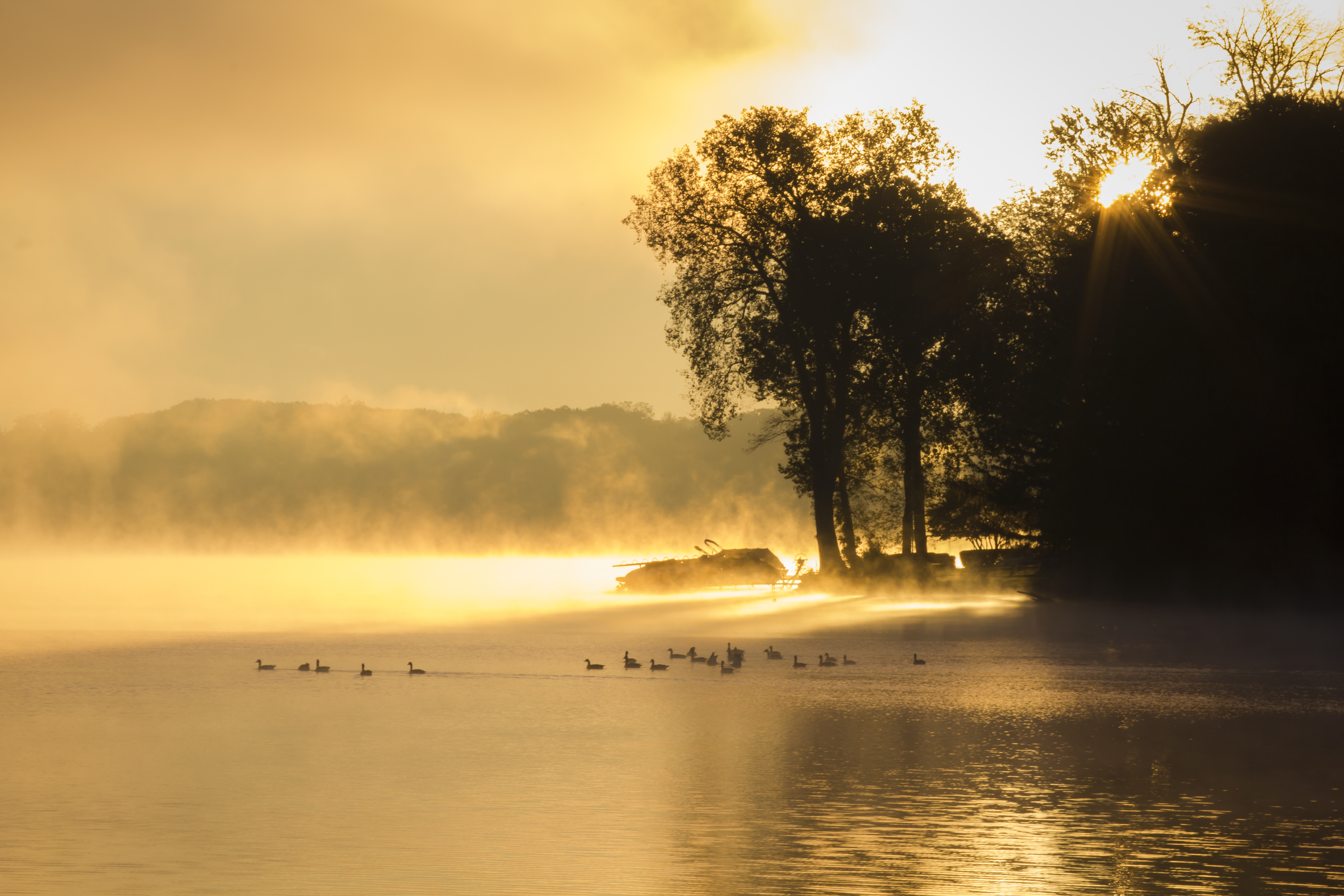 Sun Rising on Reeds Lake