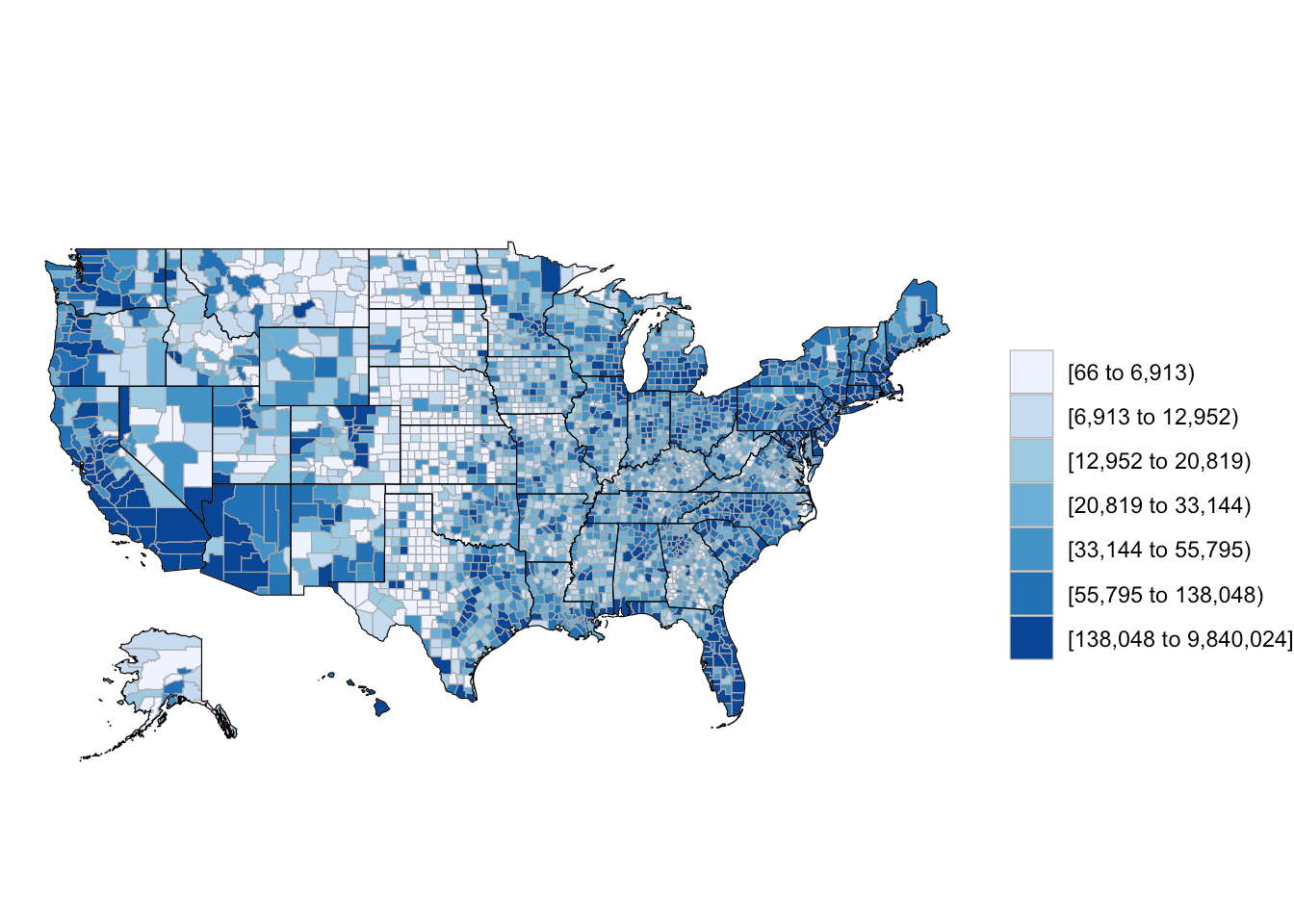 Choropleth Map Of Us Population Density Rostat Unnamed Chunk.