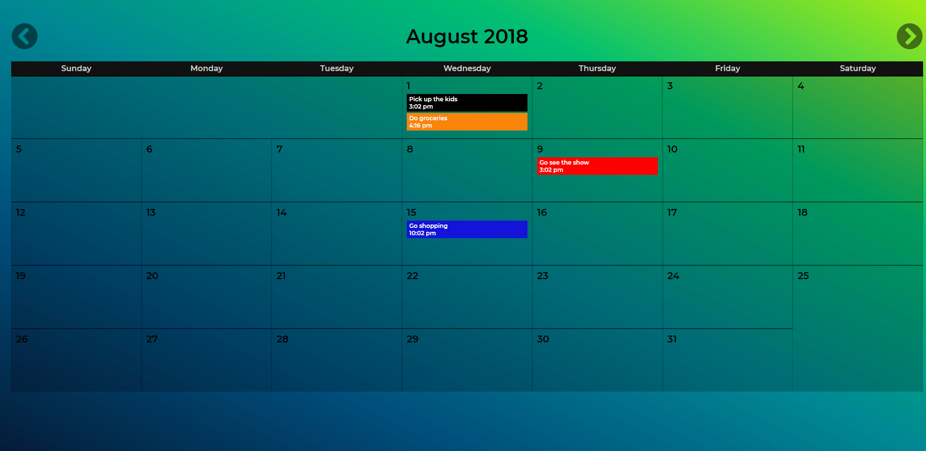 Digital Calendar With Reminders
