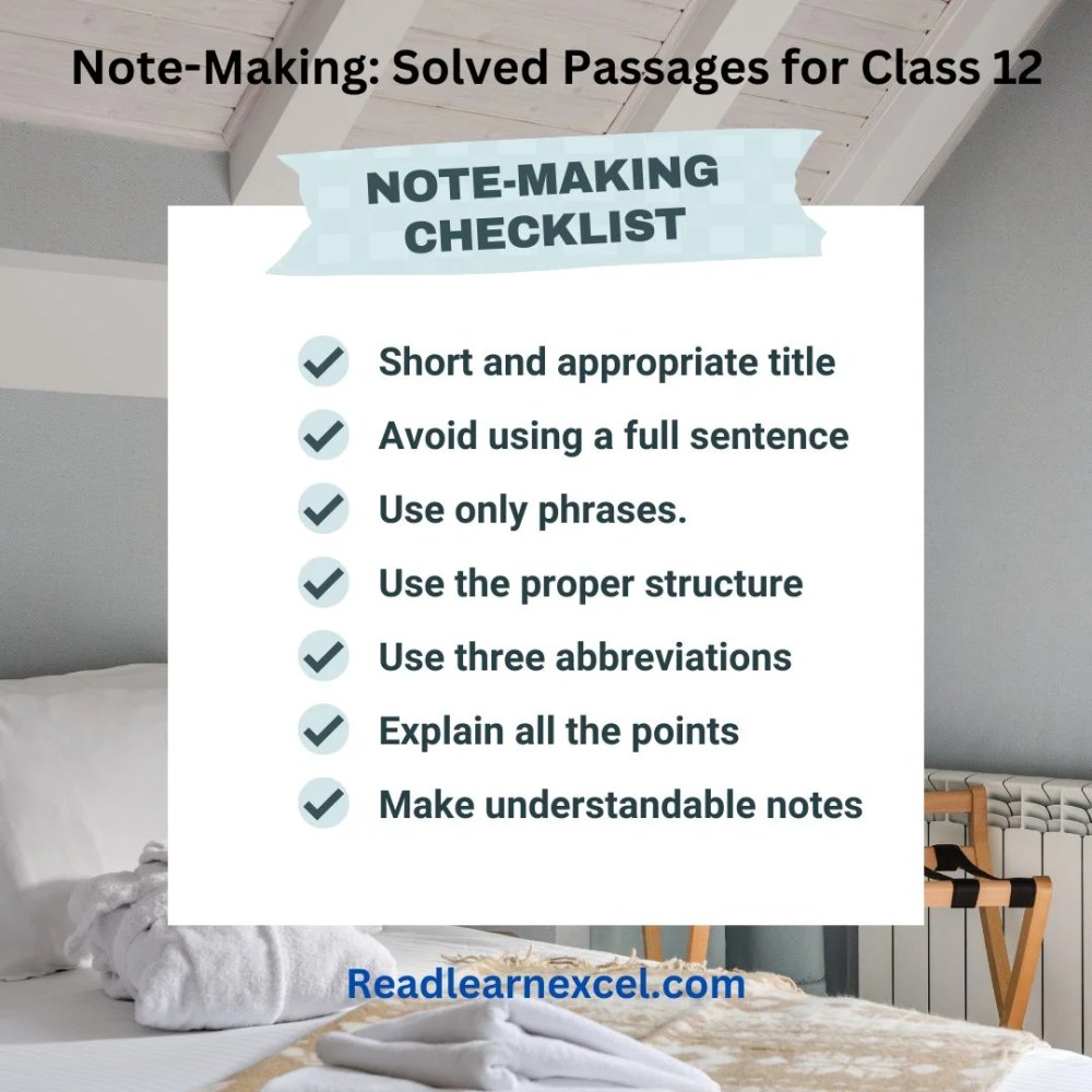 class 12 exam strategies and tips for passing in q.no.2 note making