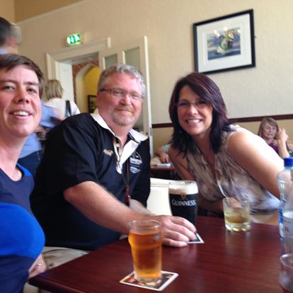 Liza Mattison and me Pretending We're Irish in Galway with Writer Joe Baillargeon