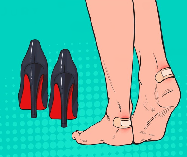 high heels, ankle blisters