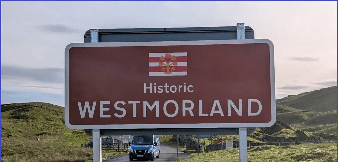 sign marking the boundary of the County of Westmorland.