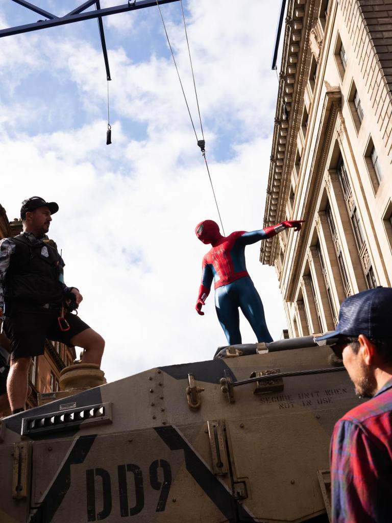 Picture of Tom Holland on Set. Tom Holland concussion.