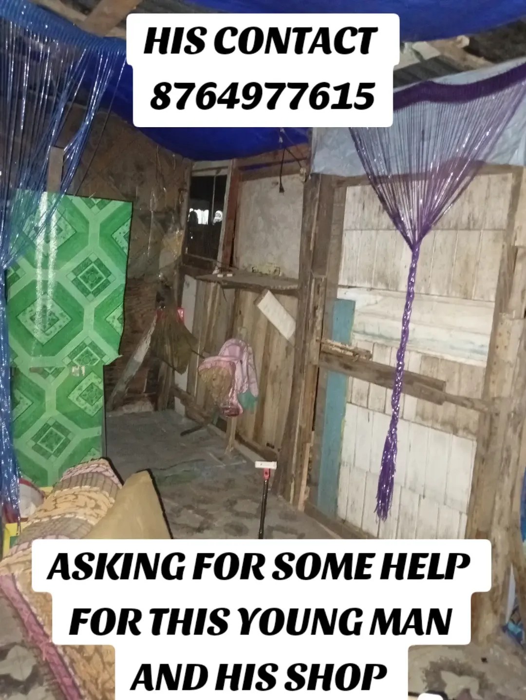 Helping this young man to restock his shop