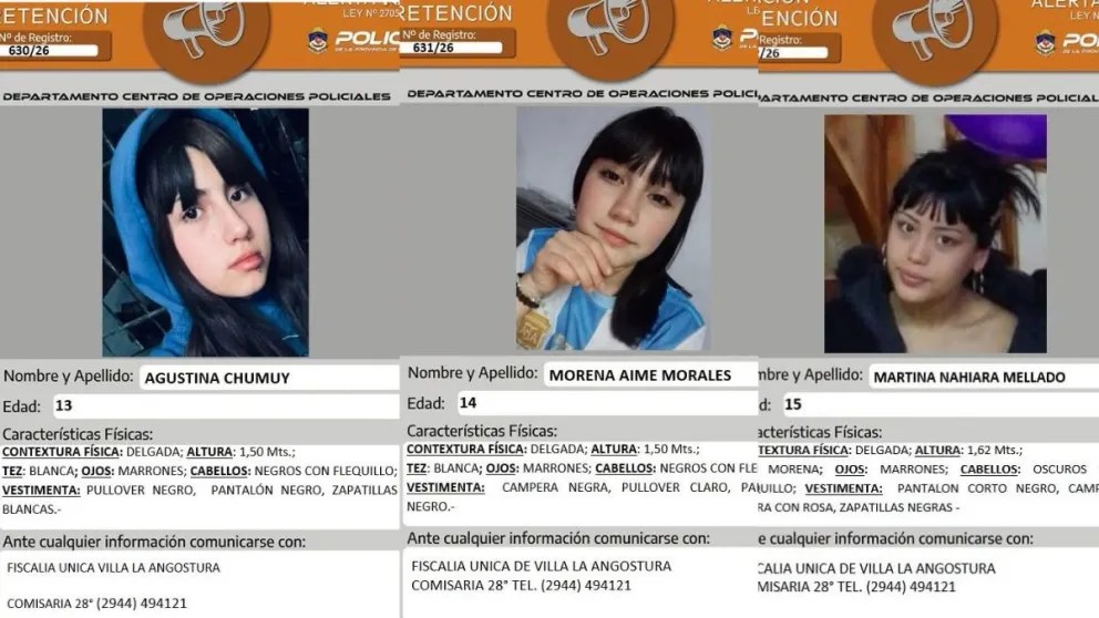 Imagen de la noticia "Buscan a tres adolescentes vistas por última vez en Villa La Angostura" publicada por realidadsm.com