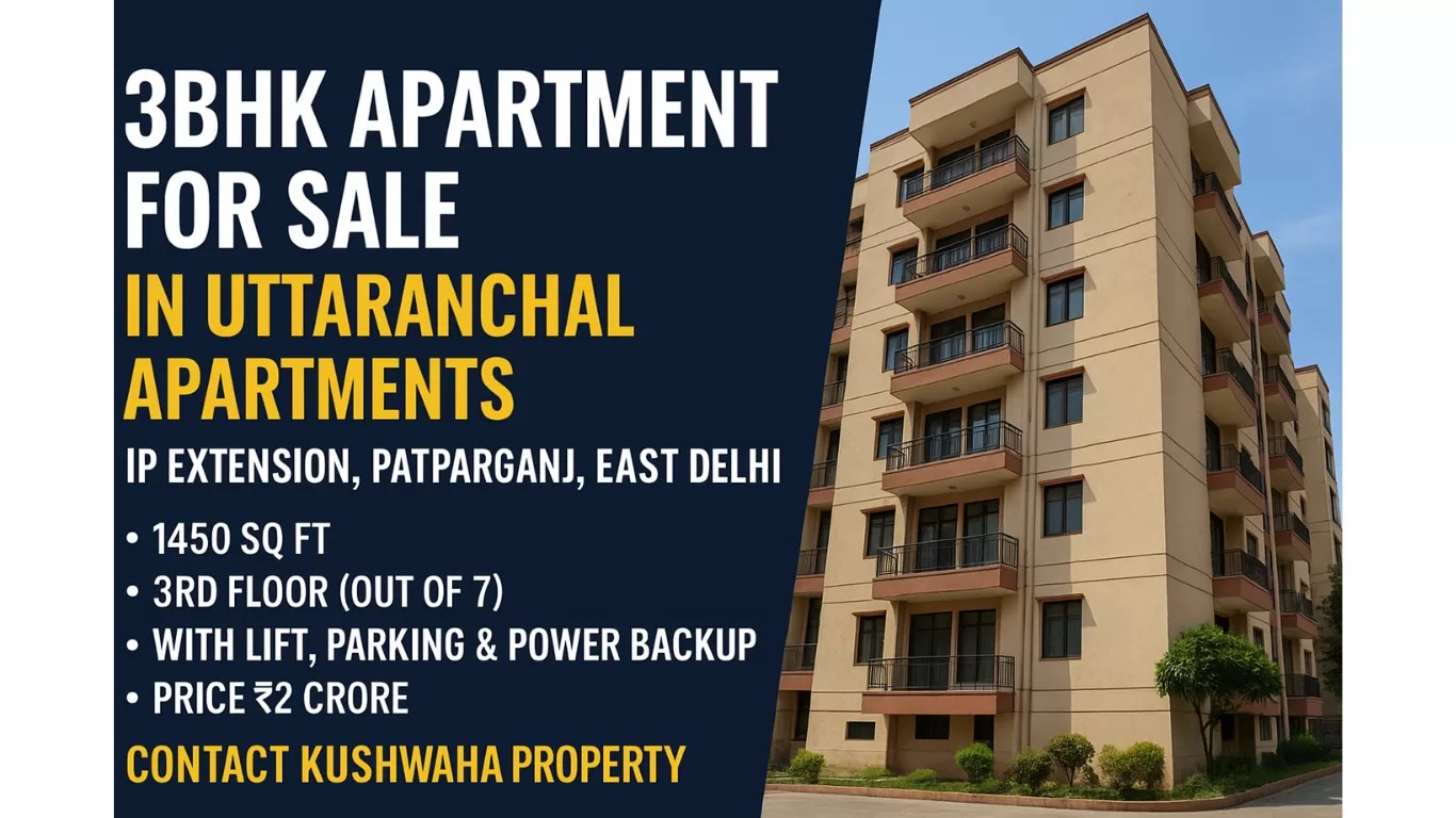 3BHK Apartment for Sale in IP Extension East Delhi – 1450 sq ft