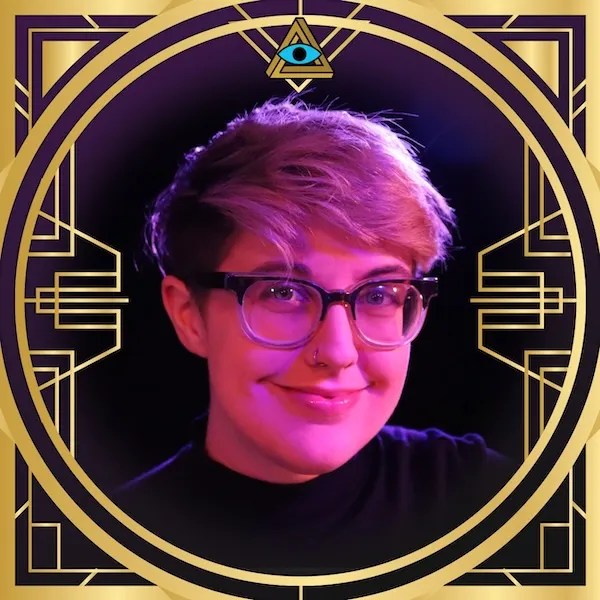 Speaker, Arlo's headshot in a gold RECON frame.
