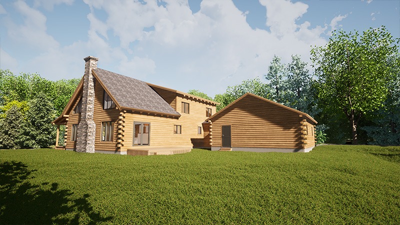 The covington: a real log homes three bedroom floor plan