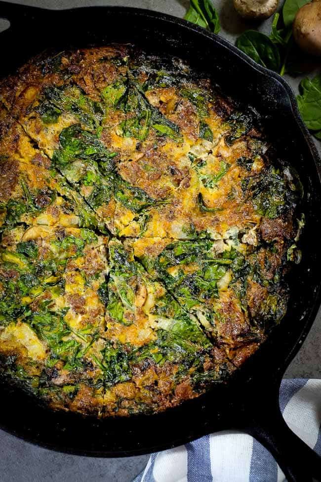 pic Cast Iron Quiche No Crust crustless spinach quiche paleo whole30 keto