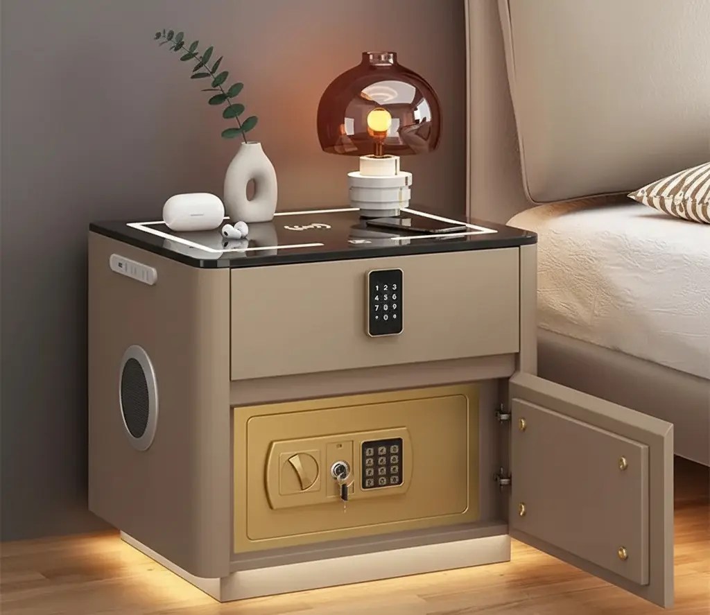 Multi-functional Smart Safe Bedside Table