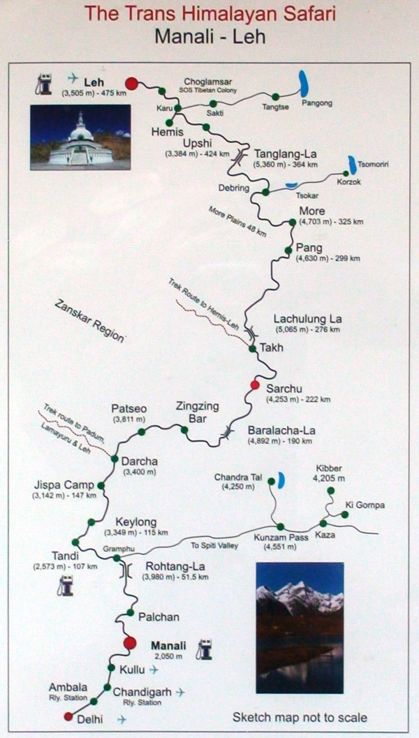 Manali To Leh Expedition Maps Facts Realworld Adventures Manali Route Sml 