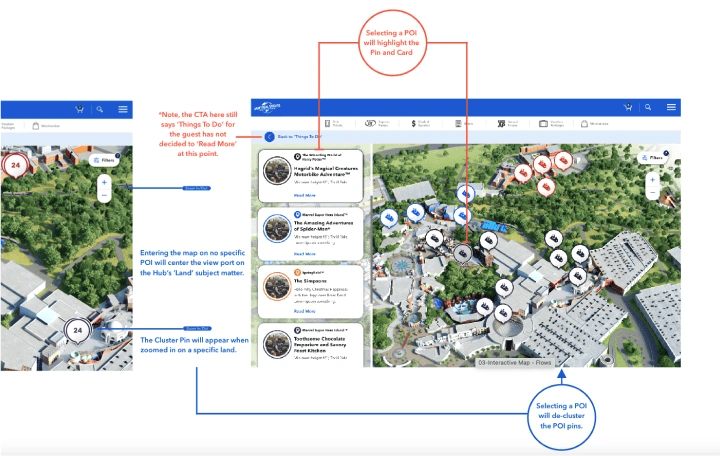 3 D Interactive Park Map Rebecca Bar Product Designer Growth UNIVERSAL Studios Park UI