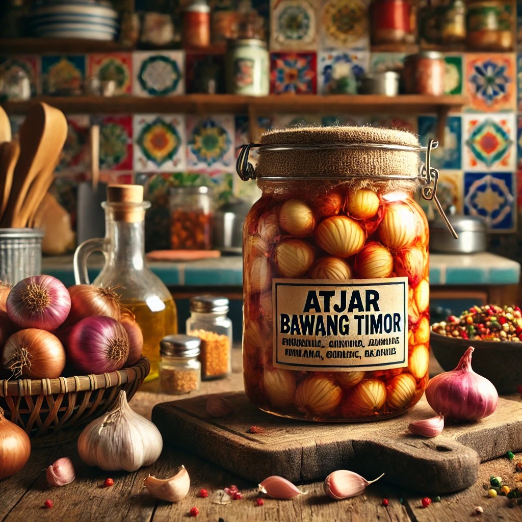 Atjar Bawang Timor - Zure Uitjes met Kruiden