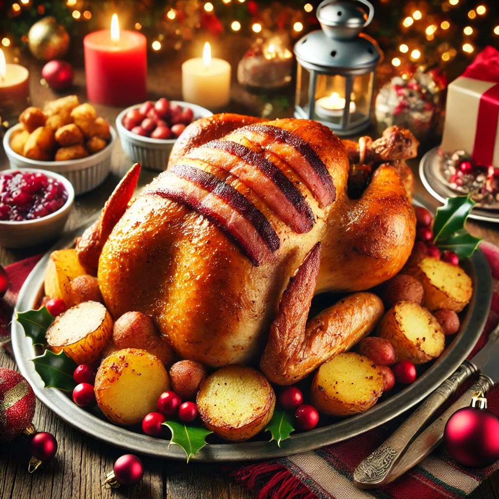 Engelse Kerstkalkoen met Kastanjevulling