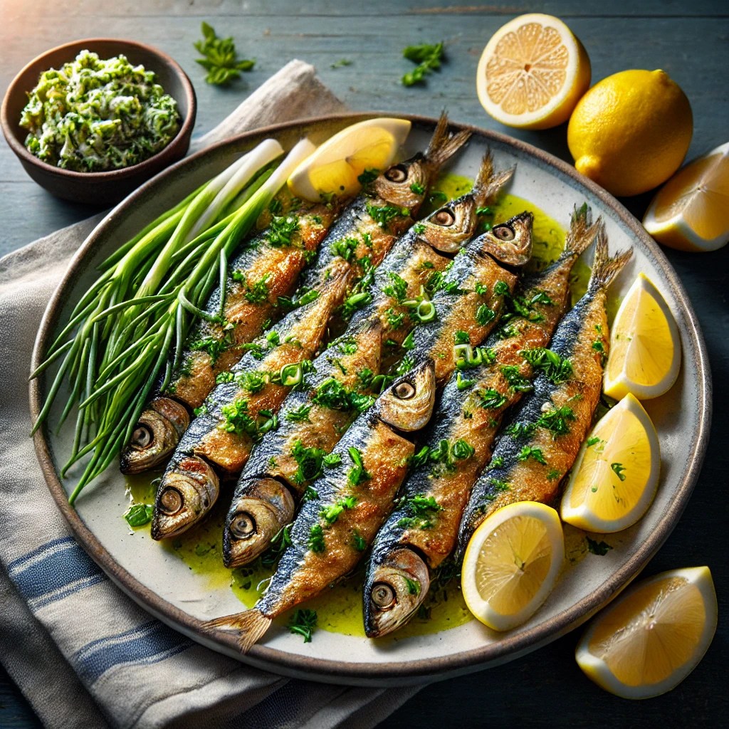 Gebakken Sardines met Kruidenboter en Citroen