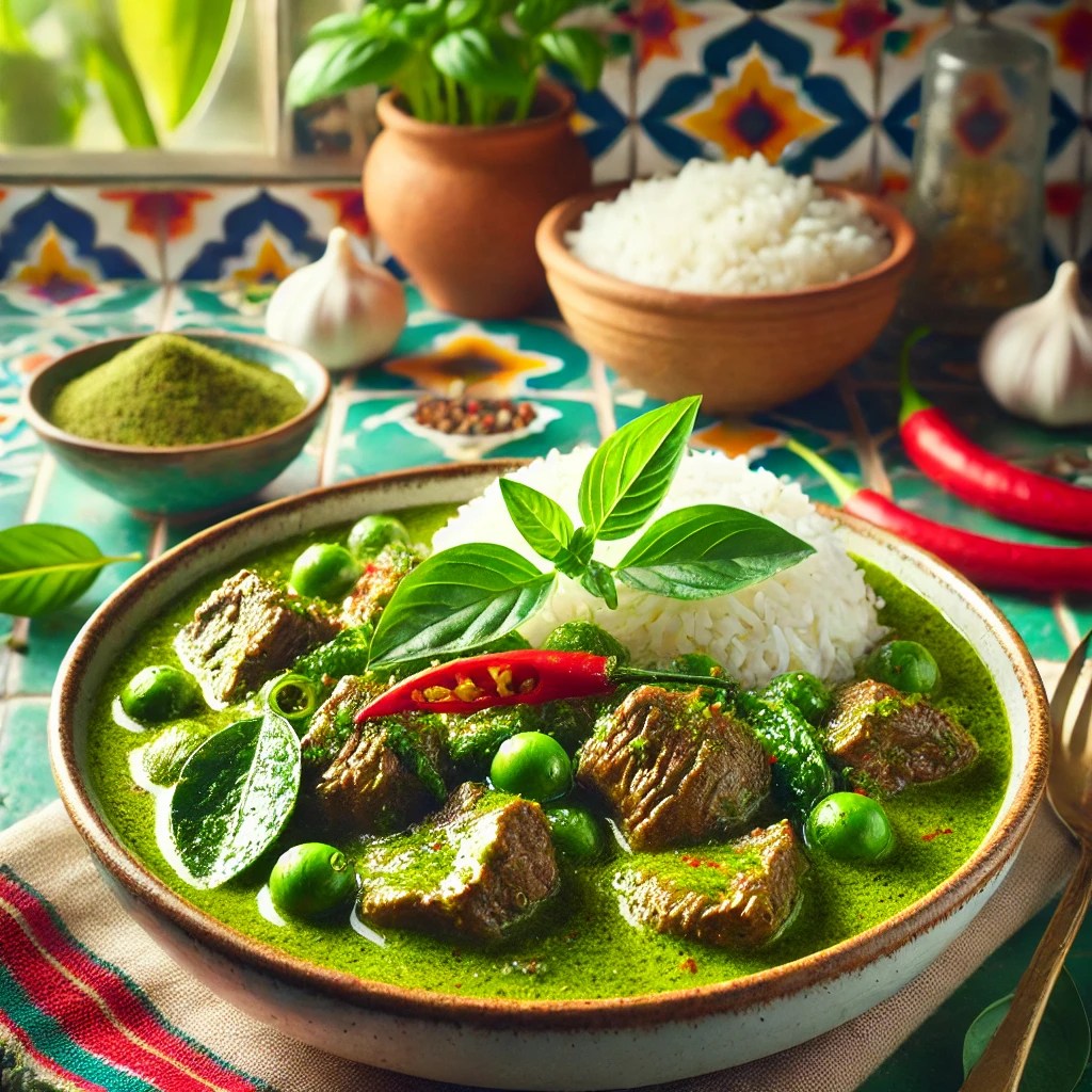 Geurige Groene Thaise Rundvleescurry