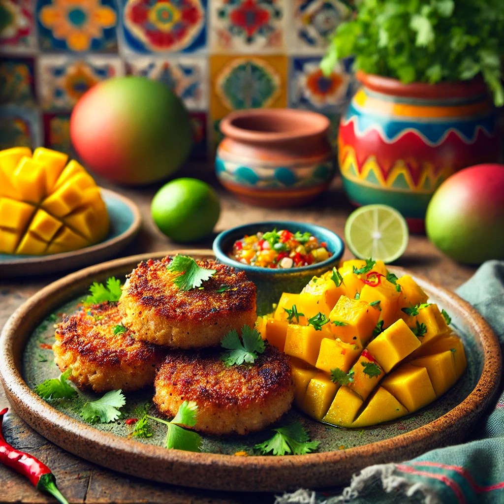 Knapperige Thaise Viskoekjes met Verfrissende Mangosalsa