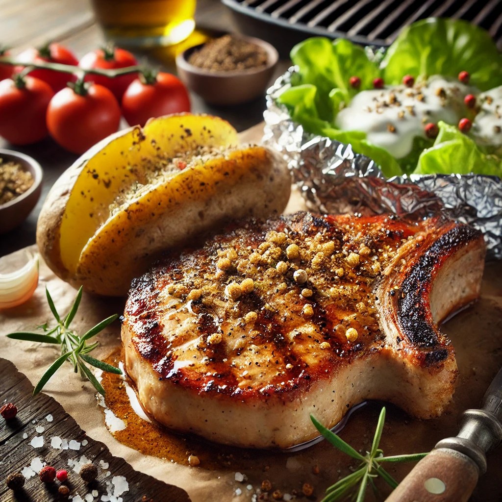 Barbecuekarbonade met Gepofte Aardappel