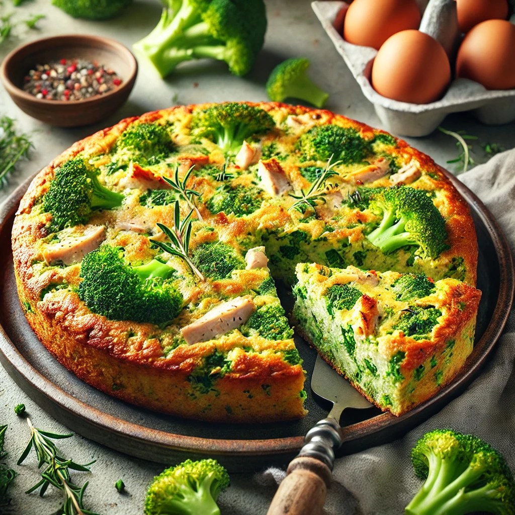 Broccoli-Koek met Kip en Kruiden