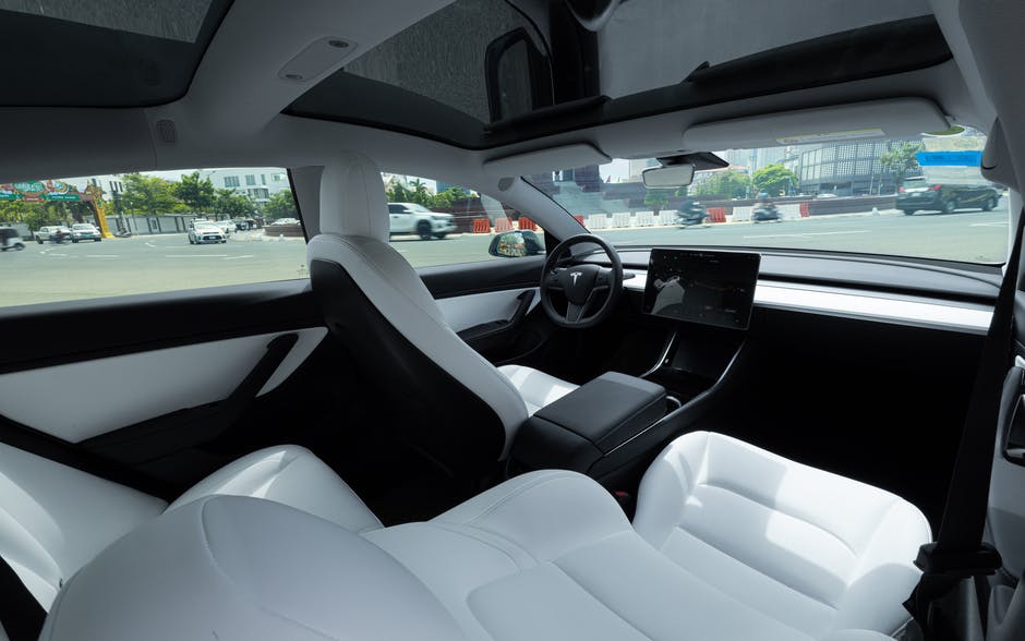 tesla car inside