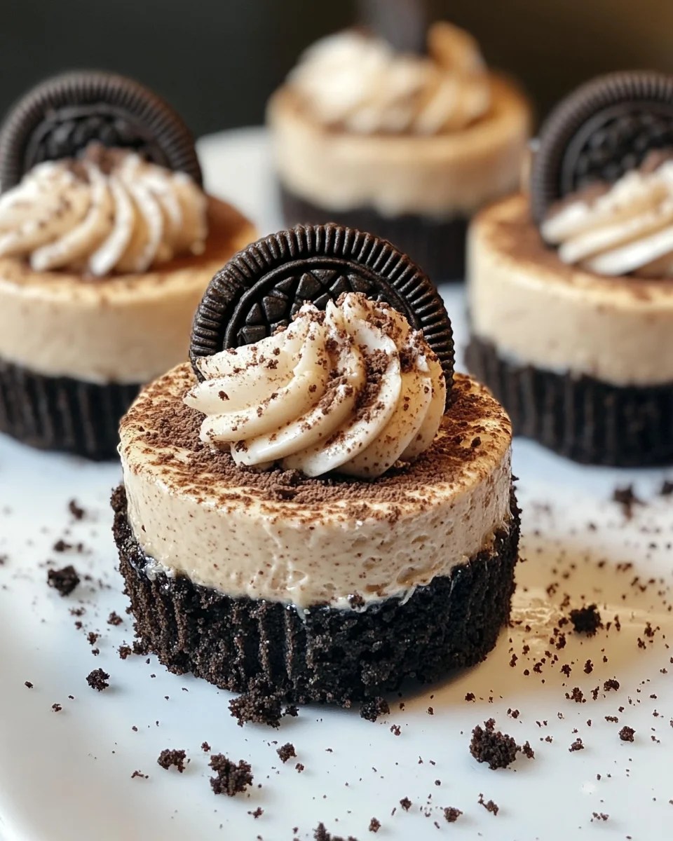 Mini Mocha Cheesecakes with Oreo Crust