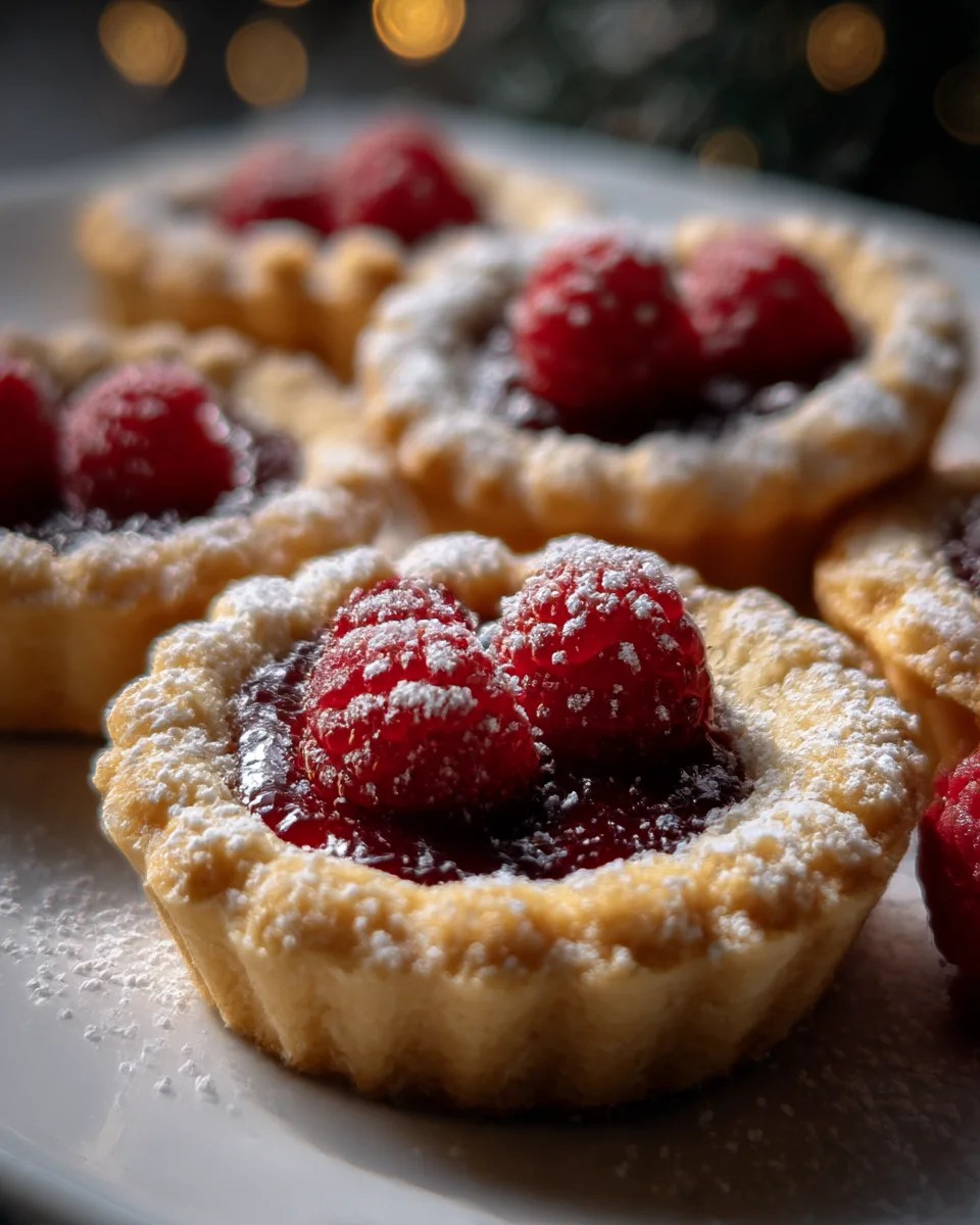 Snowball Raspberry Linzer Tarts