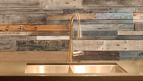 Reclaimed Boatwood Mosaic Tile Linear | Rustic backsplash ...