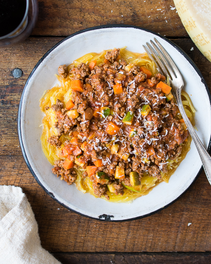 Shortcut Bolognese with Spaghetti Squash | Reclaiming Yesterday