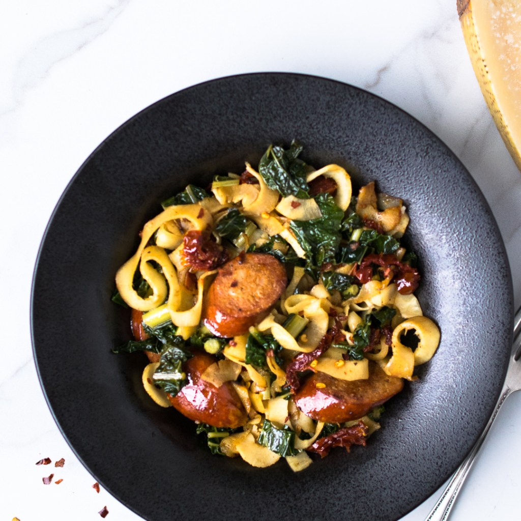 Parsnip Noodles with Turkey Kielbasa | Reclaiming Yesterday 