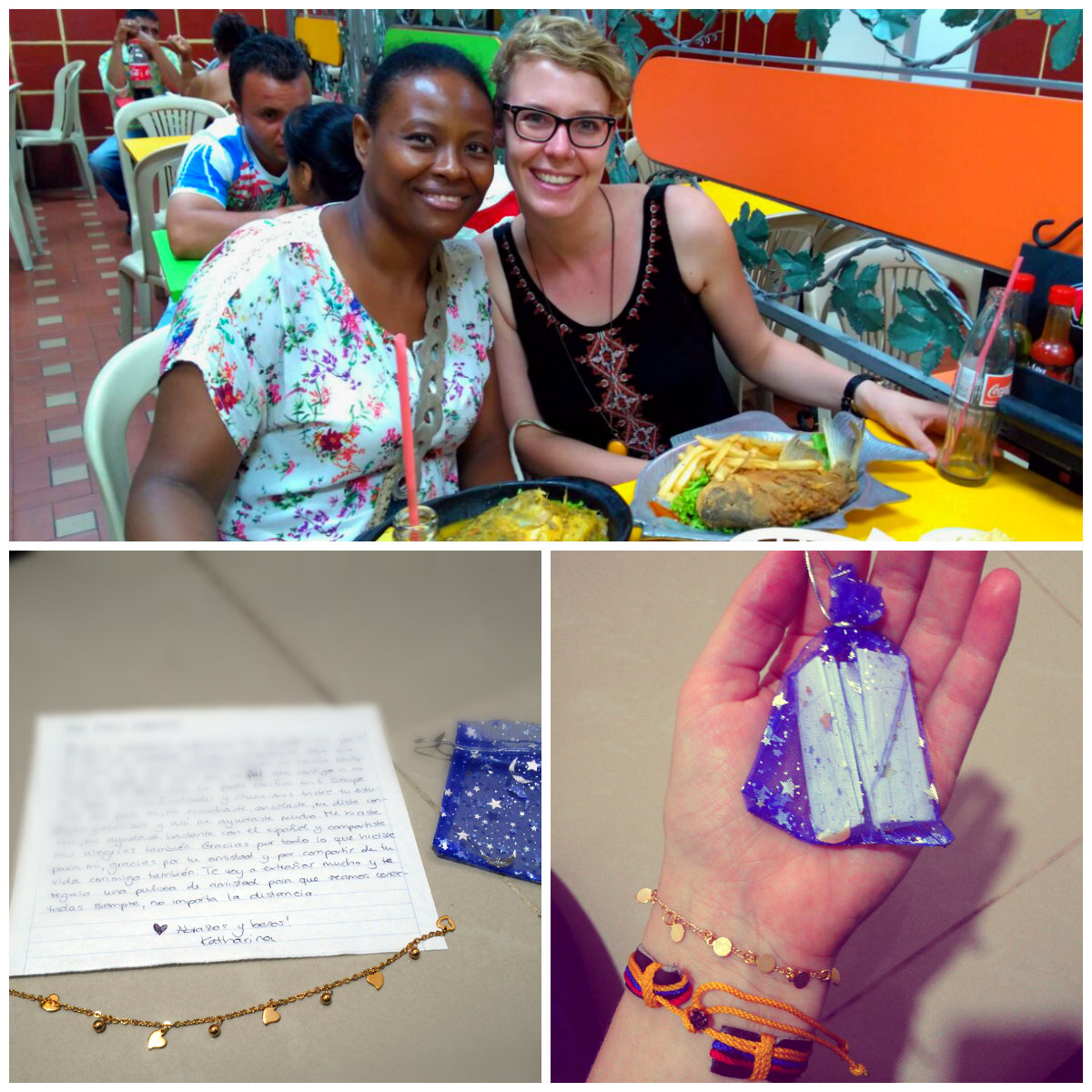 Maria Elizabeth und ich - und das Freundschaftsarmband, das ich ihr geschenkt habe :)