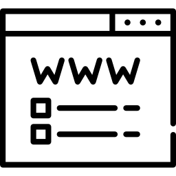a icon of what is supposed to be a webpage. WWW its also written large in the box.