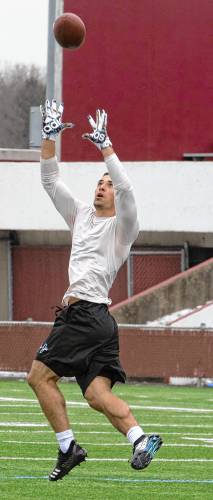 Andy Isabella during UMass Pro Day Thursday morning.