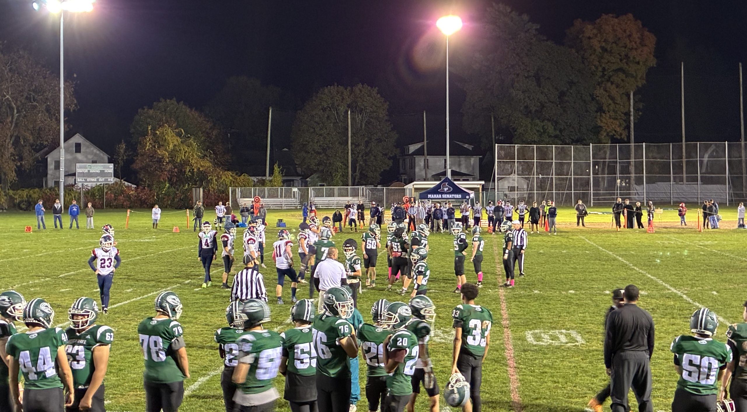The Greenfield high school football team rode the hot hand of backup quarterback Casey Burke to a 14-7 win over Mahar.