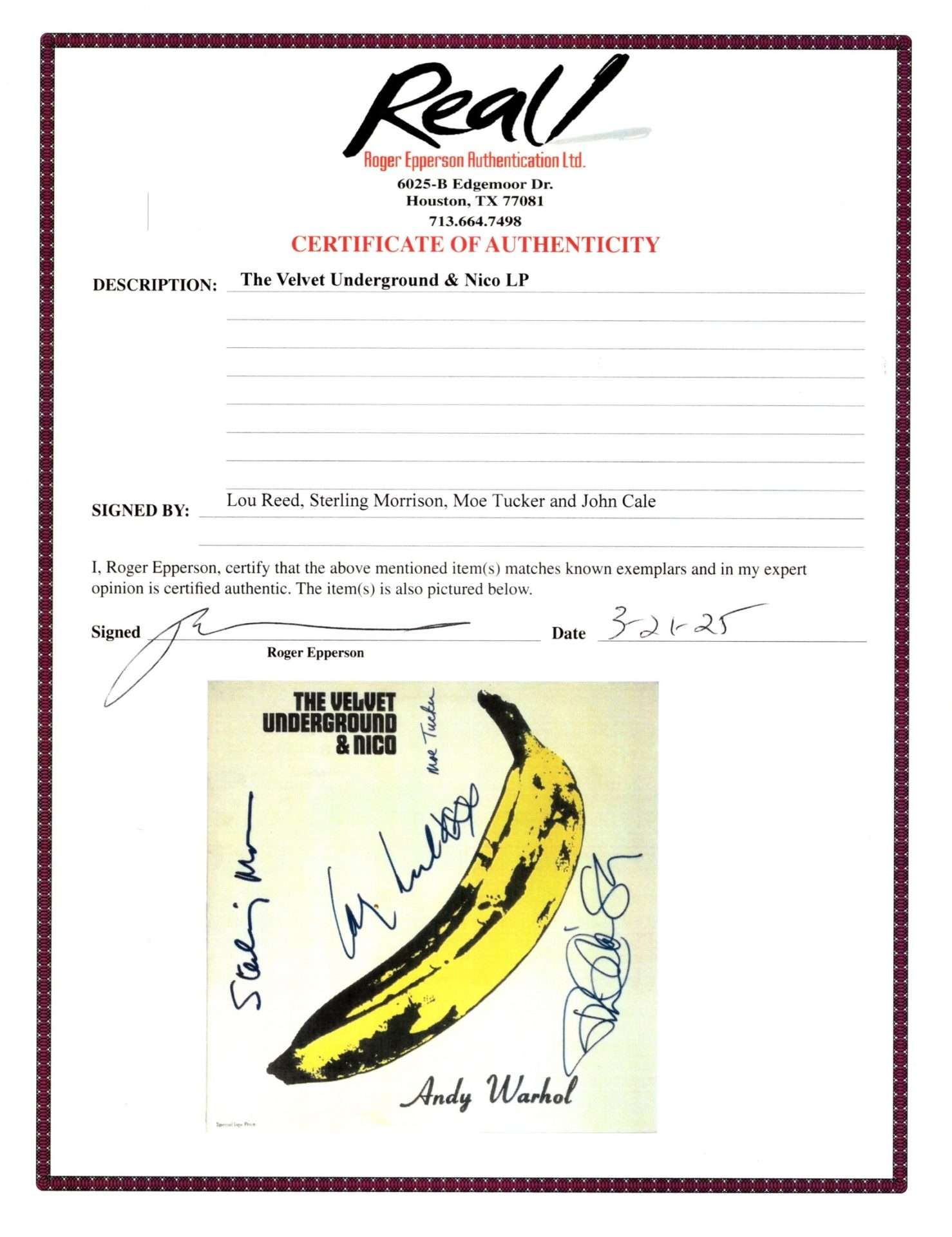■輸入盤LP■ John Cale Velvet Underground関連 Velvet Underground – Reed, Cale, Morrison & Tucker Signed Debut