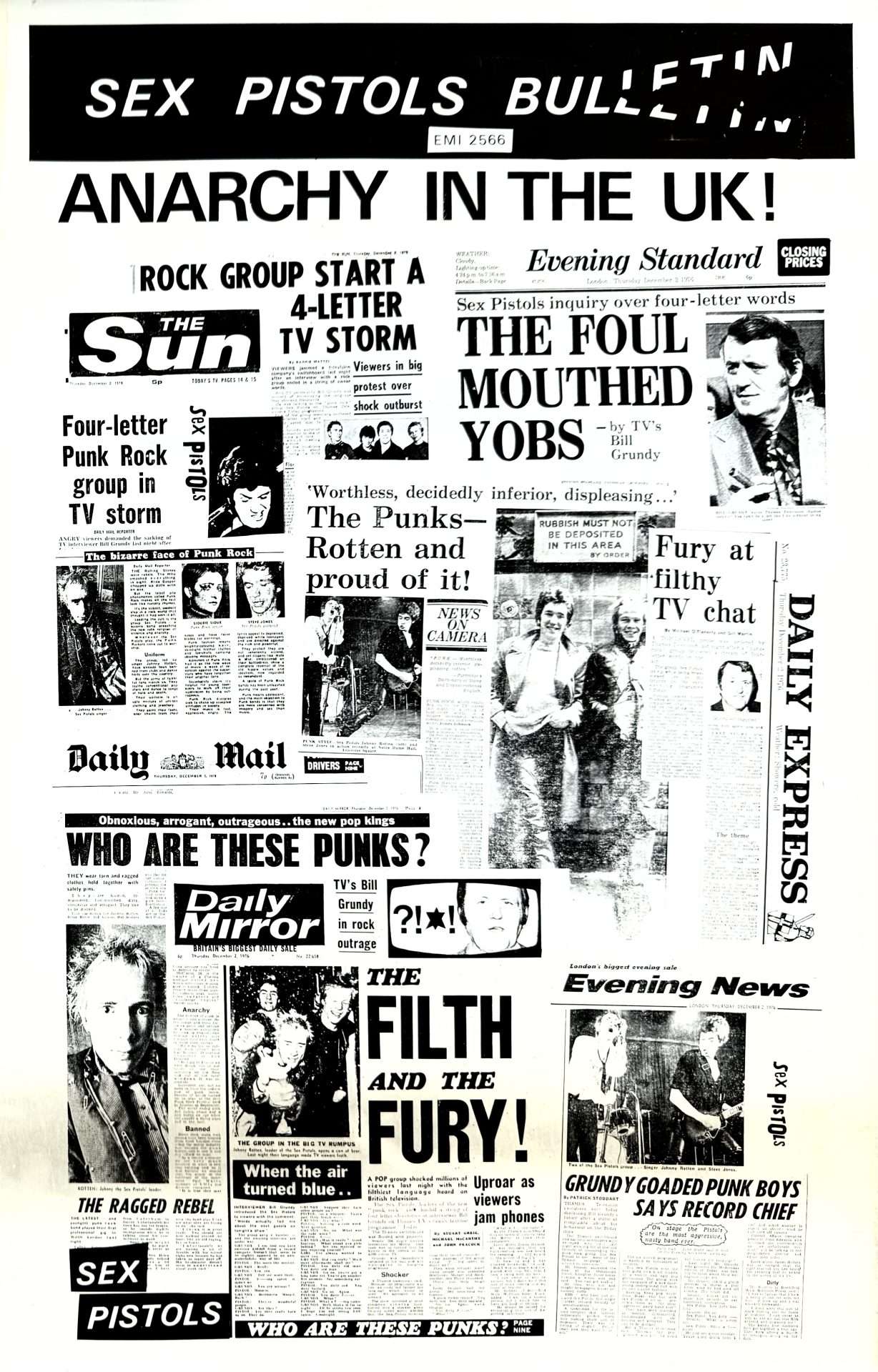 Sex Pistols – Ultra Rare 'Sex Pistols Bulletin' Promotional Poster