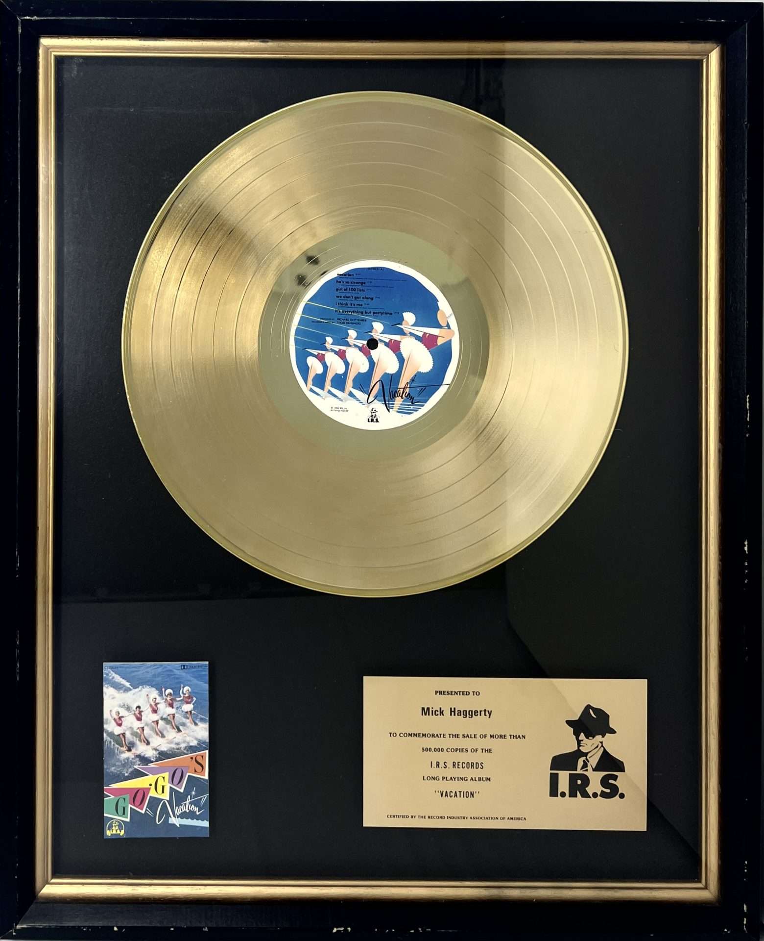 The Go-Go's – 'Vacation' Gold Record Award Presented to Art