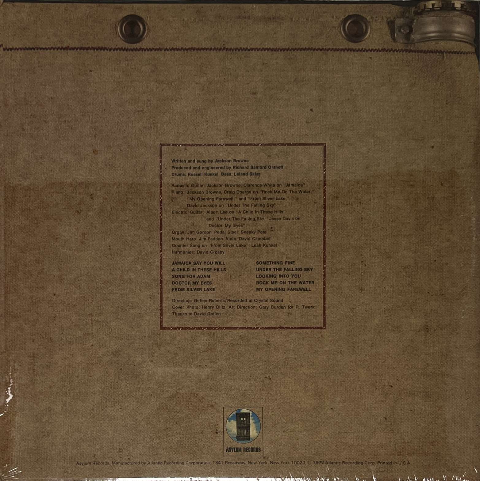 Jackson Browne – Sealed 1972 1st Pressing 'Saturate Before Using