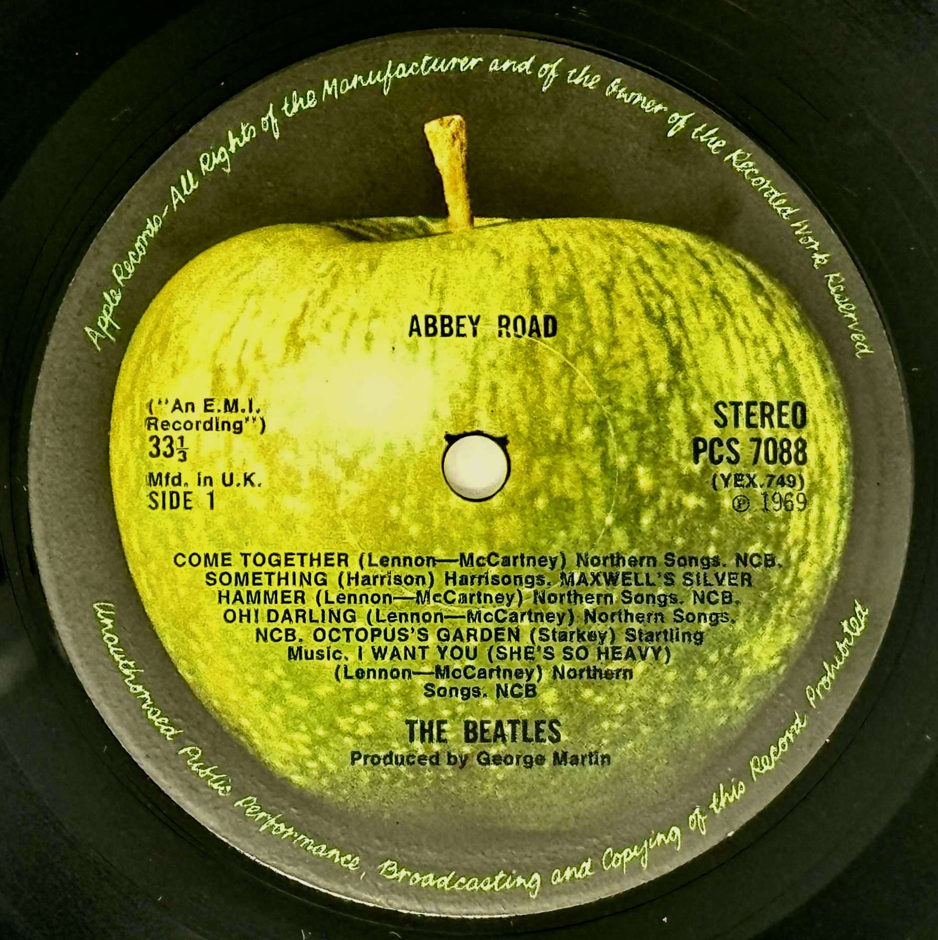 The Beatles – UK 1st Press 'Abbey Road' LP / Misaligned Apple, No