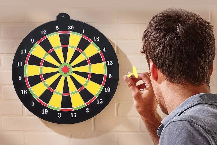 How To Throw Darts Accurately And Improve Your Game When two darts hit this board the score is the sum of the point values in the regions.