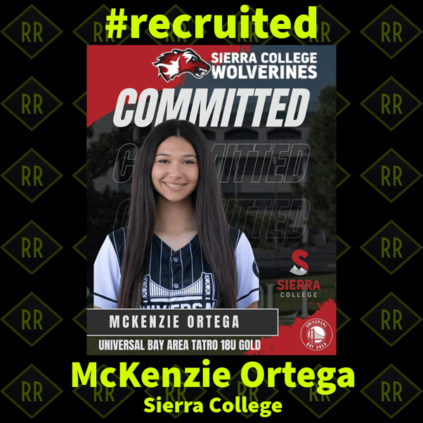 Softball commitment announcement card featuring student‑athlete supported by PNW recruiting coach