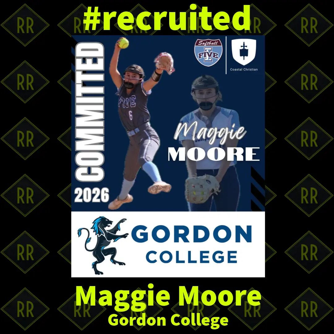 Recruited softball athlete highlight card for player coached by PNW recruiting expert Rhoda