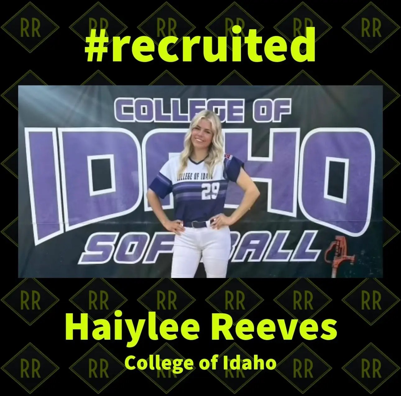 Softball athlete improvement card showcasing growth supported by PNW recruiting coaching