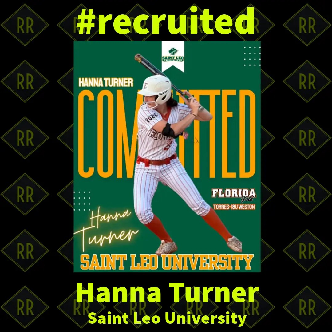 Pacific Northwest softball recruit card branded for athlete’s college commitment announcement