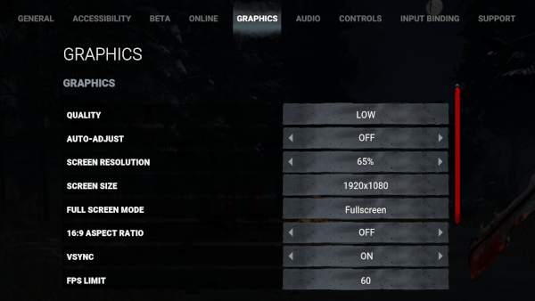 Graphics setting in Dead by Daylight
