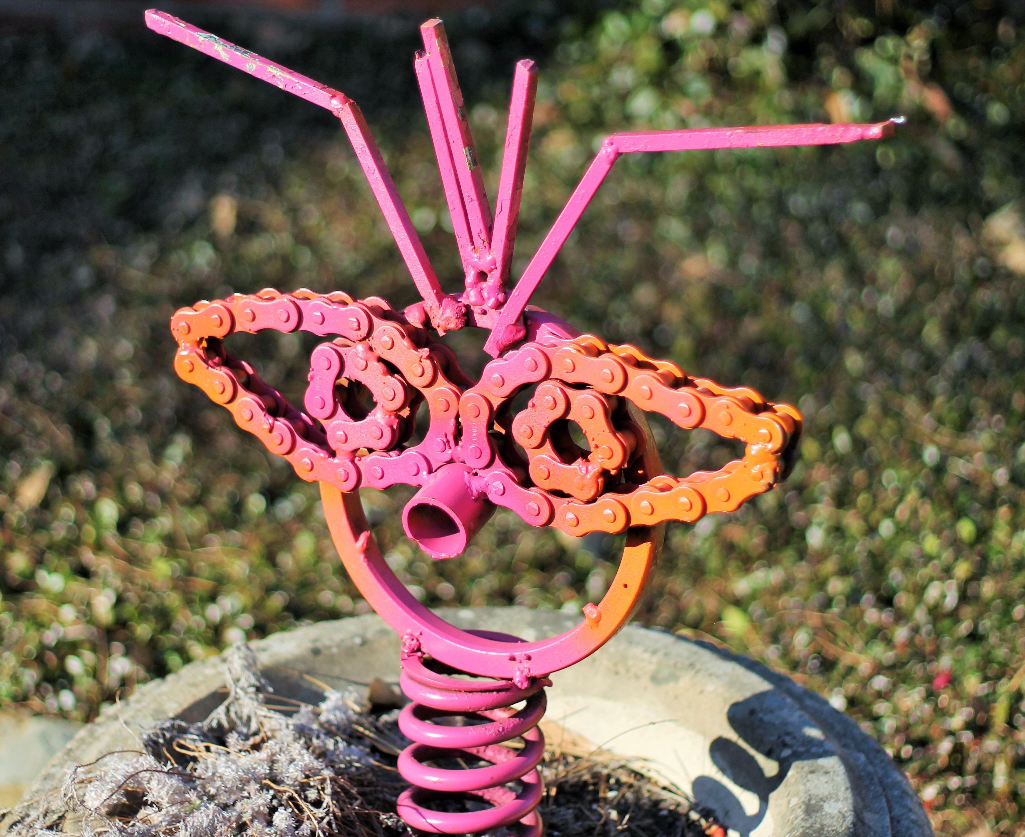 Whimsical Outdoor Bust Metal Sculpture Garden Decor